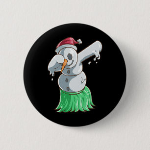 Christmas In July T Shirt Dabbing Snowman Hawaiian 2 Inch Round Button