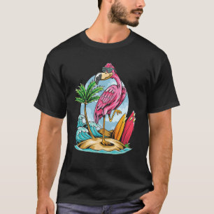 Christmas In July Tropical Flamingo Hawaii Summer T-Shirt