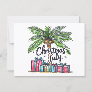 Christmas in July Tropical Holiday Palm Tree Gifts Postcard