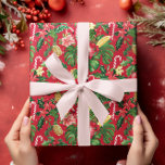 Christmas in July Tropical Pattern Wrapping Paper<br><div class="desc">A tropical Christmas celebration comes alive with the delightful presence of flamingos and the beauty of tropical flowers,  creating an atmosphere that is both enchanting and memorable.</div>