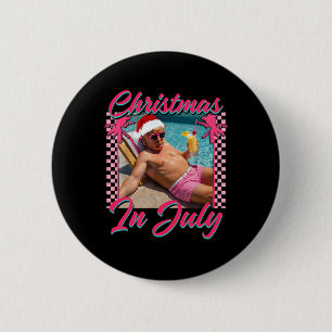 Christmas In July Trump Funny Chillin Santa Hawai 2 Inch Round Button