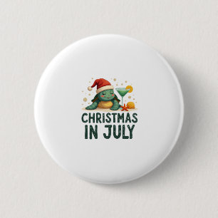 Christmas In July Turtle Summer Xmas Tortoise Wome 2 Inch Round Button