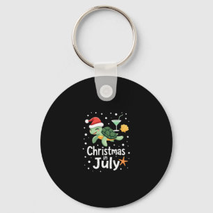 Christmas In July Turtle Summer Xmas Tortoise Wome Keychain
