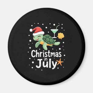 Christmas In July Turtle Summer Xmas Tortoise Wome Magnet