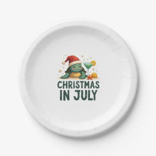 Christmas In July Turtle Summer Xmas Tortoise Wome Paper Plate