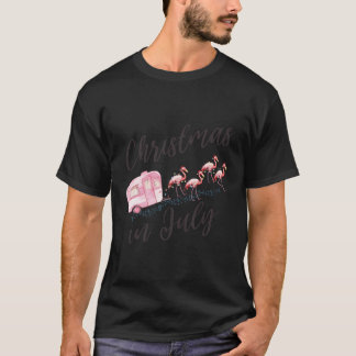 Christmas In July Vacation Sunglasses Santa Hat Su T-Shirt