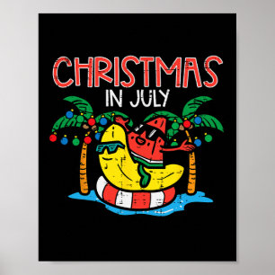 Christmas In July Watermelon Bynana Boys Girls Kid Poster