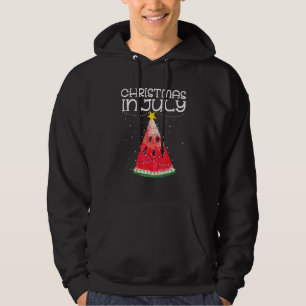 Christmas In July Watermelon Christmas Tree Summer Hoodie