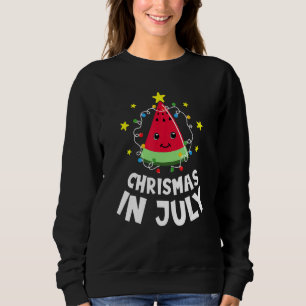 Christmas In July Watermelon Christmas Tree Summer Sweatshirt