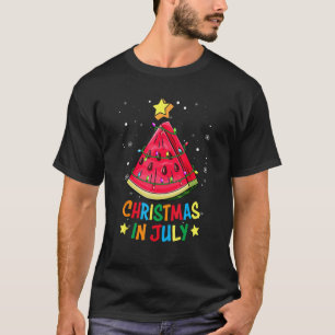 Christmas In July Watermelon Christmas Tree Summer T-Shirt
