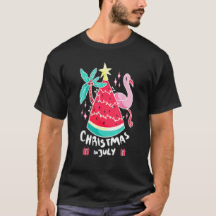 Christmas In July Watermelon Christmas Tree Summer T-Shirt