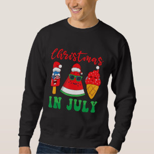 Christmas In July Watermelon Ice Pops Xmas Santa H Sweatshirt