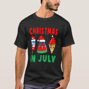 Christmas In July Watermelon Ice Pops Xmas Santa H T-Shirt