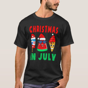 Christmas In July Watermelon Ice Pops Xmas Santa H T-Shirt
