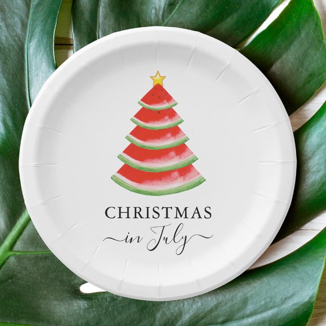 Christmas in July Watermelon Paper Plate (Creator Uploaded)