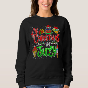 Christmas In July Watermelon Santa Hat Family Ice Sweatshirt