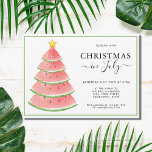 Christmas in July Watermelon Summer Party Invitation<br><div class="desc">This Christmas in July Party Invitation is decorated with a watercolor watermelon tree.
Easily customizable.
Use the Design Tool to change the text size,  style,  or colour.
Because we create our artwork you won't find this exact image from other designers.
Original Watercolor © Michele Davies.</div>