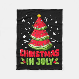 Christmas In July Watermelon Summer Tropical Fruit Fleece Blanket