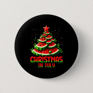 Christmas In July Watermelon Tree Summer Mens Wome 2 Inch Round Button