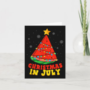 Christmas In July Watermelon Tree Summer Vacation Card