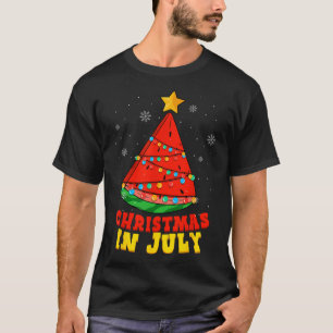 Christmas In July Watermelon Tree Summer Vacation T-Shirt