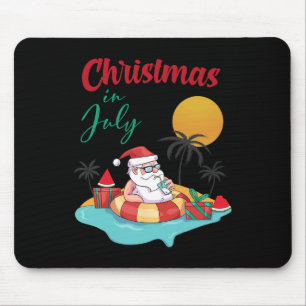 Christmas In July Watermelon Xmas Palm Summer Men Mouse Pad