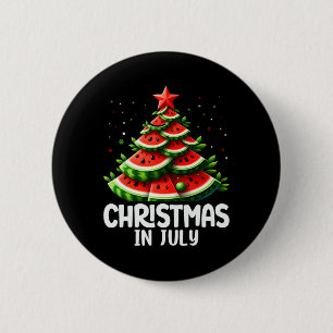 Christmas In July Watermelon Xmas Tree Mens Womens 2 Inch Round Button