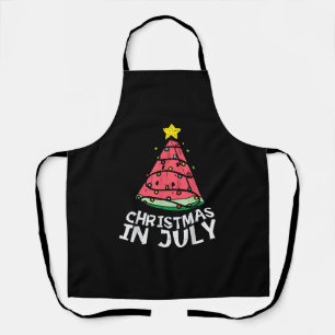 Christmas In July Watermelon Xmas Tree Summer Apron