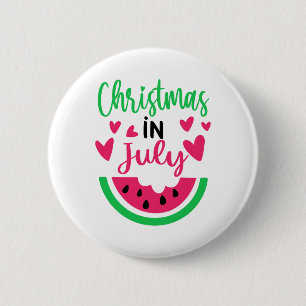 Christmas In July Watermelon Xmas Tree Summer Men 2 Inch Round Button