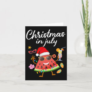 Christmas In July Watermelon Xmas Tree Summer Men Card