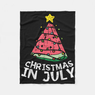 Christmas In July Watermelon Xmas Tree Summer Men Fleece Blanket
