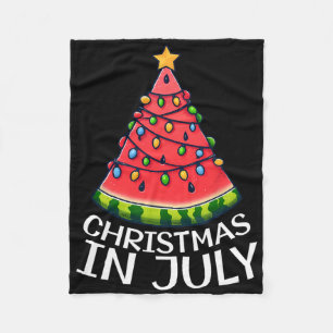 Christmas In July Watermelon Xmas Tree Summer Men  Fleece Blanket
