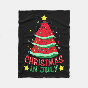 Christmas In July Watermelon Xmas Tree Summer Men Fleece Blanket
