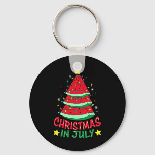 Christmas In July Watermelon Xmas Tree Summer Men Keychain