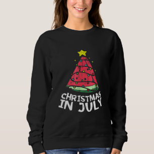 Christmas In July Watermelon Xmas Tree Summer Men  Sweatshirt