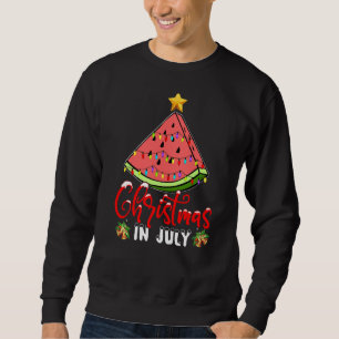 Christmas In July Watermelon Xmas Tree Summer Men  Sweatshirt