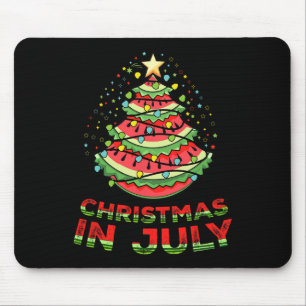 Christmas In July Watermelon Xmas Tree Summer Mouse Pad