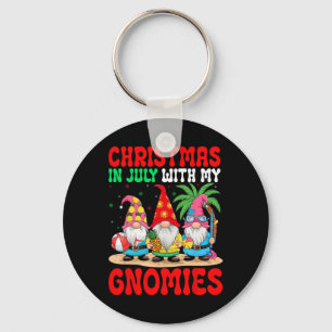 Christmas In July With My Gnomies Festive Summer B Keychain