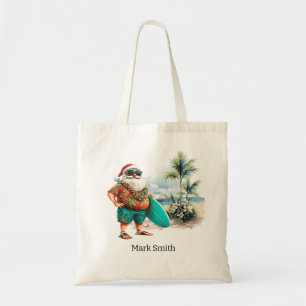 Christmas in July with Santa Claus at Beach Tote Bag