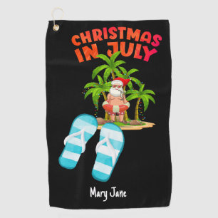 Christmas in July  with Santa Claus  Golf Towel