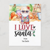 Christmas in July with SANTA CLAUS on the beach 