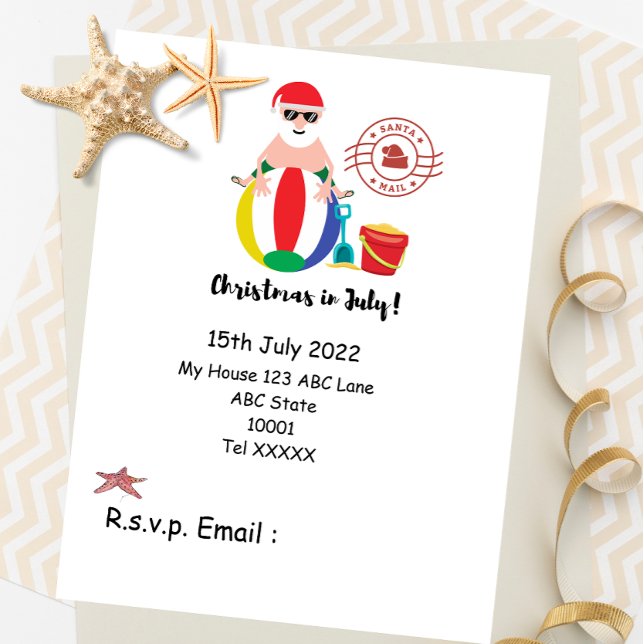 Christmas in July with SANTA CLAUS on the beach  Postcard (Creator Uploaded)