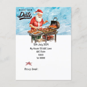Christmas in July with SANTA CLAUS Save the date   Postcard