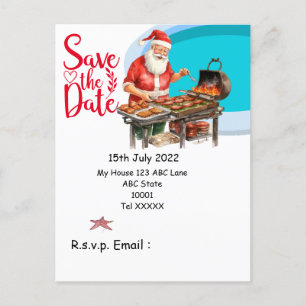 Christmas in July with SANTA CLAUS Save the date   Postcard