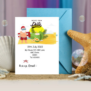 Christmas in July with SANTA CLAUS Save the date Postcard