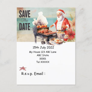 Christmas in July with SANTA CLAUS Save the date Postcard