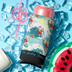 Christmas in July with SANTA CLAUS Seltzer Can Cooler