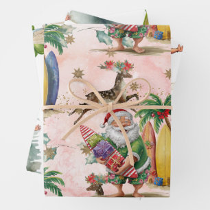 Christmas in July with SANTA CLAUS Wrapping Paper Sheet