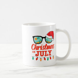 Christmas In July With Sungles Santa Hat For Summe Coffee Mug