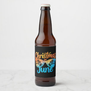 Christmas In June Sunglasses Funny Summer Vacation Beer Bottle Label